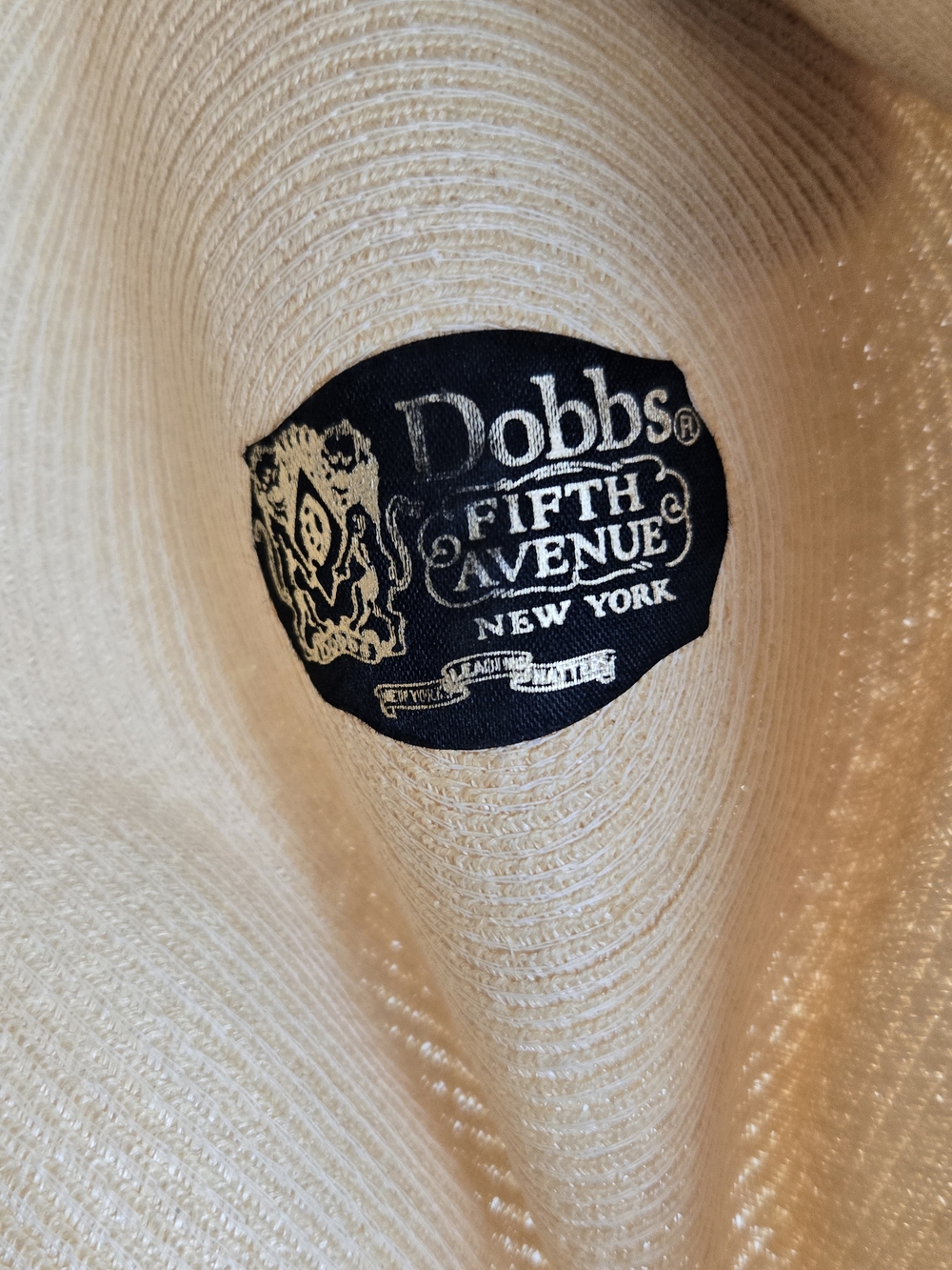 Vintage Dobbs Fifth Avenue Straw Fedora Paisley Band USA Hat 7 1/4 - Picture 7 of 9